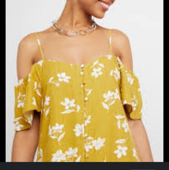 Billabong Citrus Floral Shoulder Sway Button-Front Off-Shoulder Maxi Dress - Picture 4 of 4